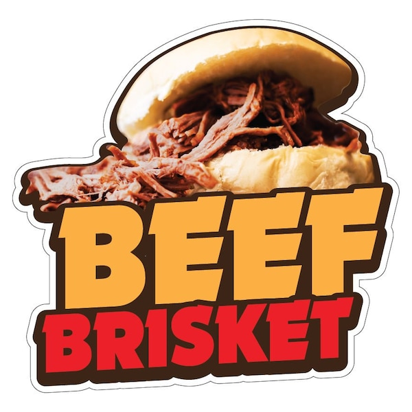 Beef Brisket Decal Concession Stand Food Truck Sticker, 16" x 8", D-DC-16 Beef Brisket19